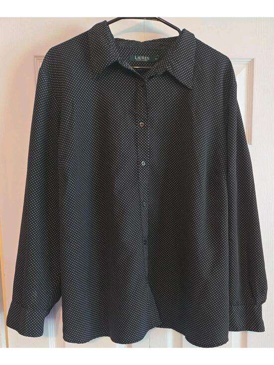 Lauren Ralph Lauren Tops - Lauren Ralph Lauren Polka Dot Button Down Blouse Business Casual 3xl Womens